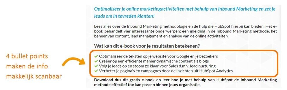 Bullet points voorbeeld